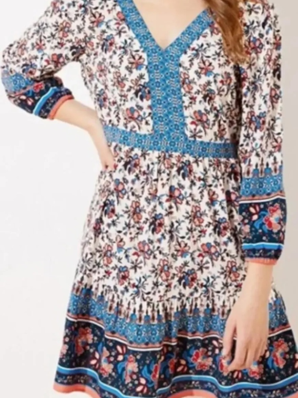 NWT Loft Beach Rayon v-neck floral dress - size small
